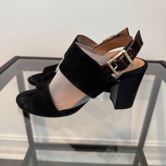 Vionic Bianca Backstrap chunky heel sandal tortoise Strap Black Suede Size 7.5 - Picture 7 of 14